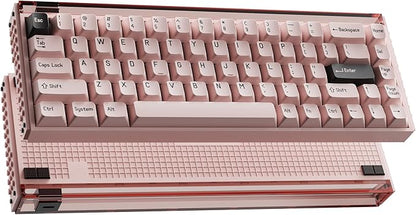 MelGeek MADE68 Pro Wired Keyboard, Hall Effect Magnetic Switch Gaming Keyboard, 65% Compact Rapid Trigger, Hot-Swappable, RGB Snap Tap & Adjustable Actuation, Online HIVE Custom (Pink)