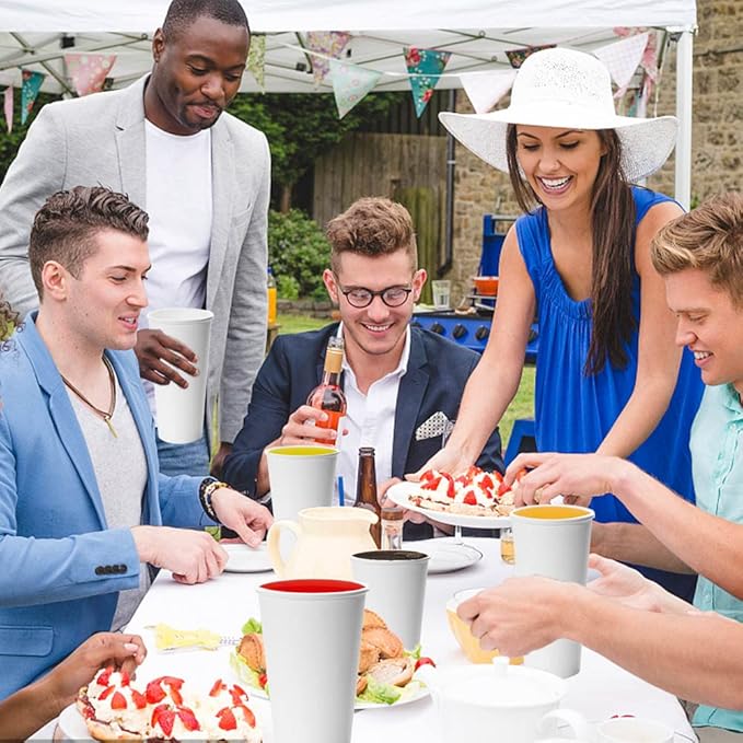 Lamosi 300 Pack Paper Cups 8 oz, Disposable Coffee Cups, Paper Coffee Cups 8 oz, White Hot/Cold Beverage Drinking Cup for Water Juice or Tea, Office Party Home Travel