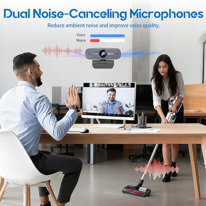 Angetube 1080P Webcam with Microphone, HD Streaming Webcam/USB Auto Focus Web Camera/Cam for PC Computer Desktop Laptop Compatible with/Zoom/Skype/Teams/Windows/Mac,2025 Update