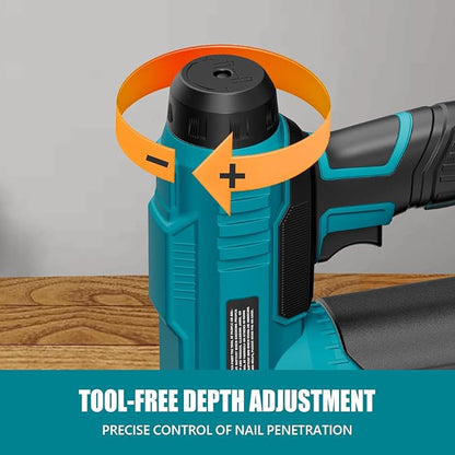 ALLOYPOWER 2 in 1 Cordless Brad Nailer/Electric Stapler with 2.0Ah Battery and Charger,1000pcs Nails and 500pcs Staples Included for Home Improvement & Woodworking
