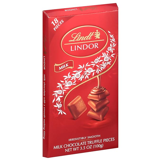 Lindt LINDOR Milk Chocolate Truffle Bar, Chocolate Candy Bar with Smooth Center, 3.5 oz.
