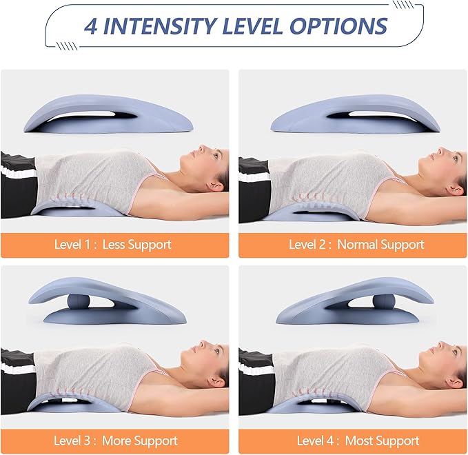 RESTCLOUD Back Stretcher for Back Pain Relief, Lower Back Stretcher Back Stretching Cushion, Lumbar Stretcher Device Helps with Spinal Stenosis Herniated Disc Sciatica Nerve