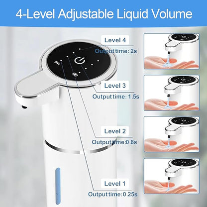 Automatic Liquid Soap Dispenser Bathroom Kitchen Dish Liquid Body Shampoo Shower Gel Hand Free Liquid, USB Rechargeable Dispenser Touchless Soap Dispenser 380ml Auto Liquid Dispenser Sylfu