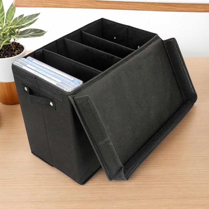 Document Storage Box - Large Organizer with Handle, 3 Divider File Container, Portable Durable Storage Case | Office School Home Car Bedroom Living Room Travel for Comic Book Paper Record Holder