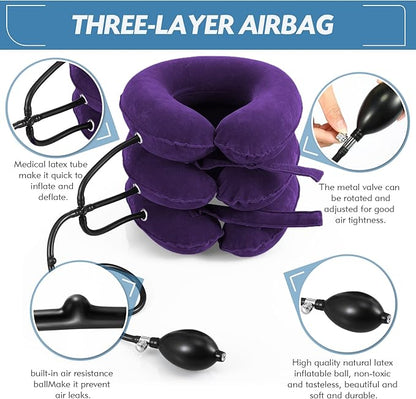 Neck Stretcher, Neck Traction Device, Neck Pain Relief, Adjustable Inflatable Neck Brace & Neck Stretcher Cervical Traction, Neck Decompression Home Use