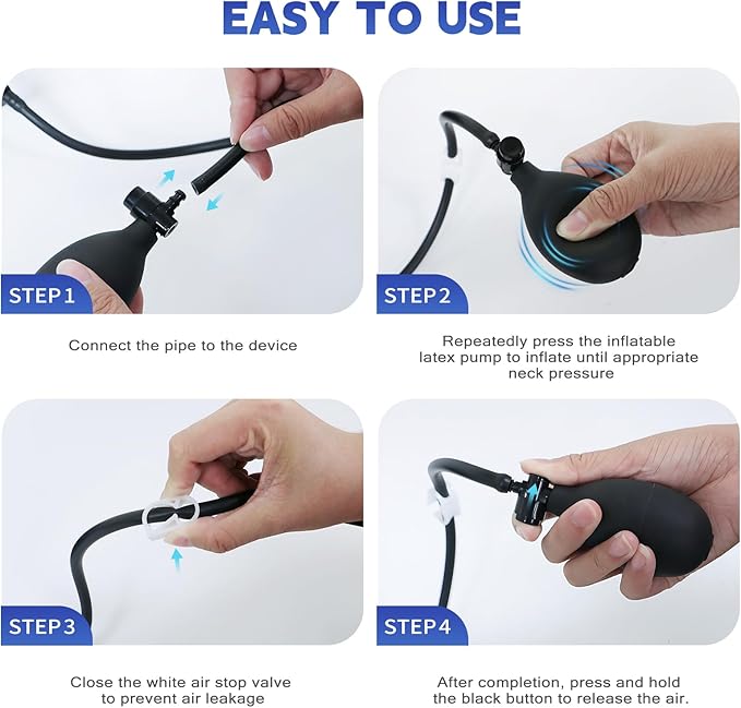 Cervical Neck Traction Device for Home Use, Inflatable Neck Stretcher for Instant Neck Pain Relief, Adjustable Neck Support Brace, Neck Decompression, Neck Extender