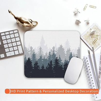 Square Mouse Pad Forest, Personalized Premium-Textured Custom Mouse Mat Design, Washable Mousepad Cloth, Non-Slip Rubber Base Computer Mouse Pads for Wireless Mouse