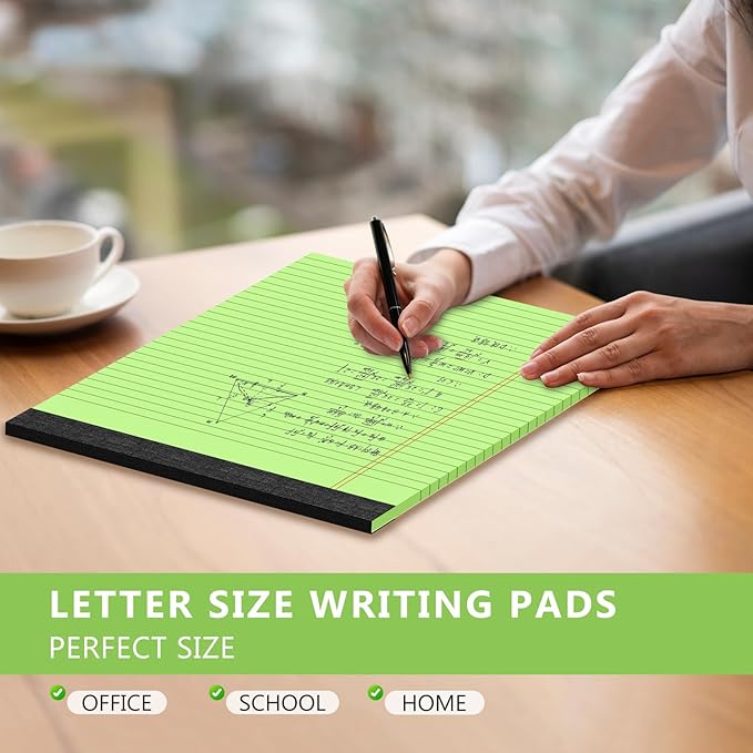 Legal Pads 8.5 x 11 Colored Note Pads, 3 Pack Writing Pads 8.5 x 11 in, Pink Legal Pad 8.5 x 11, Premium Paper Tablets 8-1/2 x 11 Lined Paper, 30 Sheets/Pad, Wide Ruled Notepad with Sturdy Backboard