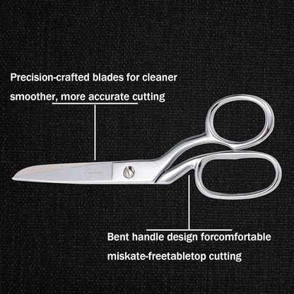 Professional Stainless Steel Fabric Scissors, 8-Inch Heavy Duty MultiPurpose Tailor Sewing Scissors for Fabric Cutting, Leather, Craft, Sharp Precision Shears Blades, Ergonomic Comfort Grip