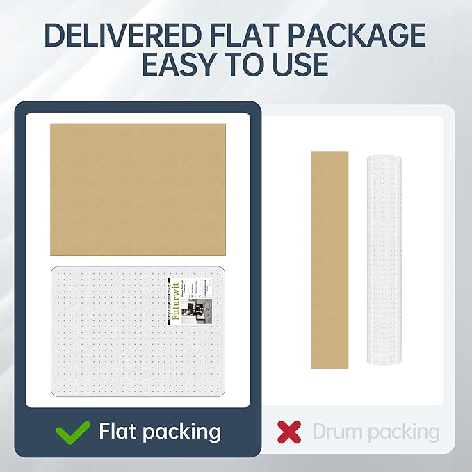 Office Chair Mat for Medium Pile Carpeted Floor, Ship Flat 47"x33" Heavy Duty Floor Protector for Desk, Plastic Rolling Clear Floor Mats, Smooth Glide, No Divot, Rectangular