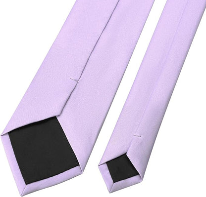 KOOELLE Men's Ties Solid Pure Color Plain Neckties Formal Black Ties For Men