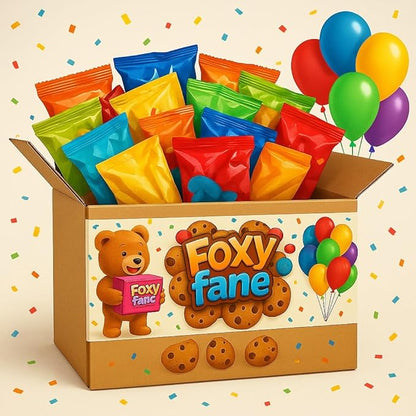Foxy Fane 100-Count Holiday Snack Box for Kids - Perfect Variety Pack of 100 Snacks & Treats for Back to School, Christmas, Everyday Gifts - Great for Family, Friends, or Office