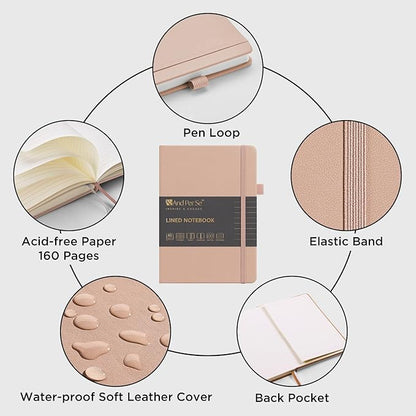 &And Per Se Lined Journal Notebook, 160 Pages, A5 5.7 x 8 inches College Ruled Thick Paper Notebook Journals  (1 Pack, Apricot)