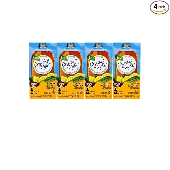 Crystal Light On The Go Sticks - 20oz Water Bottle Size - 30ct Boxes (Pack of 4) - Iced Tea