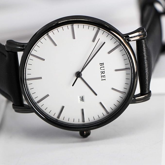 BUREI Men Wrist Watches Fashion Minimalist Analog Quartz Waterproof Watches for Men