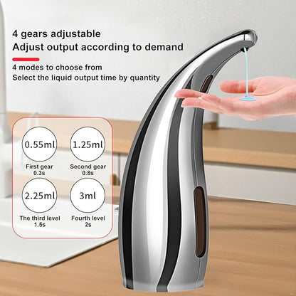 Automatic Soap Dispenser Touchless Modern Minimalist Magnetic Charging Infrared Inductio Kitchen and Bathroom Soap Pump 10oz/300ml Silvery (Silvery)