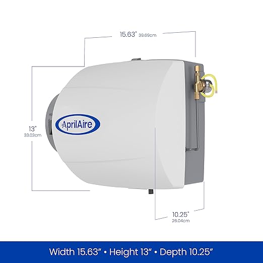 AprilAire 500M 12-gal. Whole-House Small Bypass Evaporative Humidifier with Manual Control for up to 3,600 sq. ft. + AprilAire Model 5843 Humidifier Installation Kit