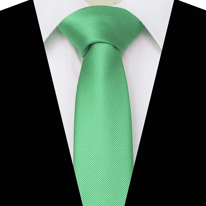 JEMYGINS 2.4" Solid Color Skinny Tie Slim Necktie for Men