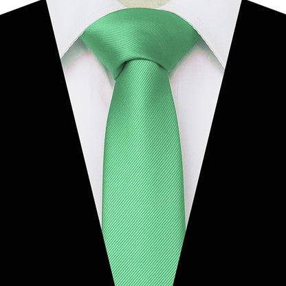JEMYGINS 2.4" Solid Color Skinny Tie Slim Necktie for Men