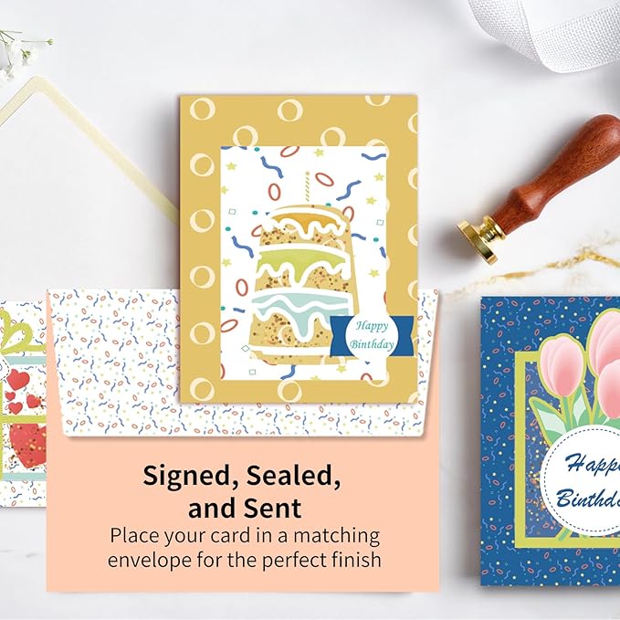 Greeting Card Making Kits DIY Blank Cards for Birthdays, 9 Envelopes, Flower Thank You Cards, Wildflower Thank You Cards with Envelopes