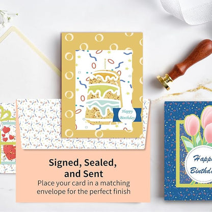 Greeting Card Making Kits DIY Blank Cards for Birthdays, 9 Envelopes, Flower Thank You Cards, Wildflower Thank You Cards with Envelopes