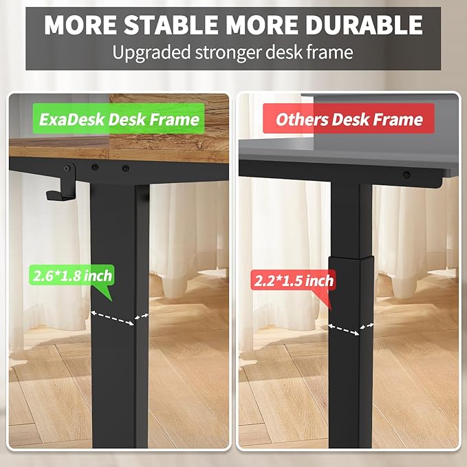 48 x 30 Inch Standing Desk with 2 Drawers, Adjustable Height Widened Stand Up Desk with Storage, Sit to Stand Ergonomic Workstation for Home Office, Light Rustic