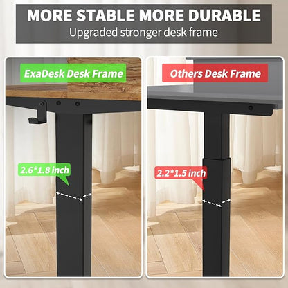48 x 30 Inch Standing Desk with 2 Drawers, Adjustable Height Widened Stand Up Desk with Storage, Sit to Stand Ergonomic Workstation for Home Office, Light Rustic