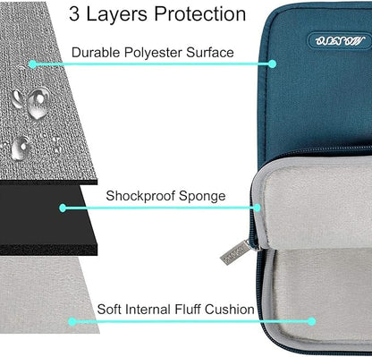 MOSISO Laptop Case 15 inch, 15 inch Laptop Sleeve Compatible with MacBook Air 15 M4 A3241 M3 A3114 M2 A2941 2025 2024 2023,Dell XPS 15,Polyester Vertical Computer Sleeve Bag with Pocket, Deep Teal