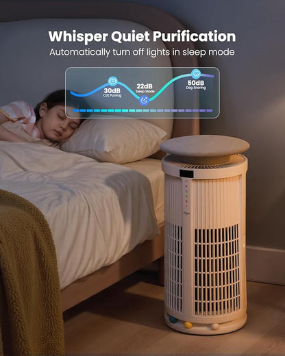 Air Purifiers for Home Large Room up to 2410 ft², Yaber HEPA Air Purifier for Home Pets, Auto Mode PM2.5 VOC Monitor with Lights, APP Smart Air Cleaner for Allergies Pet Hair Odor Pollen Smoke Dust
