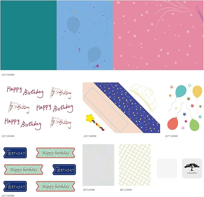 Greeting Card Making Kits DIY Blank Cards for Birthdays, 9 Envelopes, Balloon Thank You Cards, Colourful Balloon Thank You Cards with Envelopes