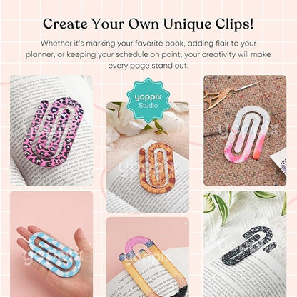 30 Pack Sublimation Paper Clips Blanks, 20pcs 3.7"x1.9" + 10pcs 3"x1.5" Clear Acrylic Jumbo Clips for Heat Transfer, DIY Crafts, Office School Supplies, Customizable Gift Ideas