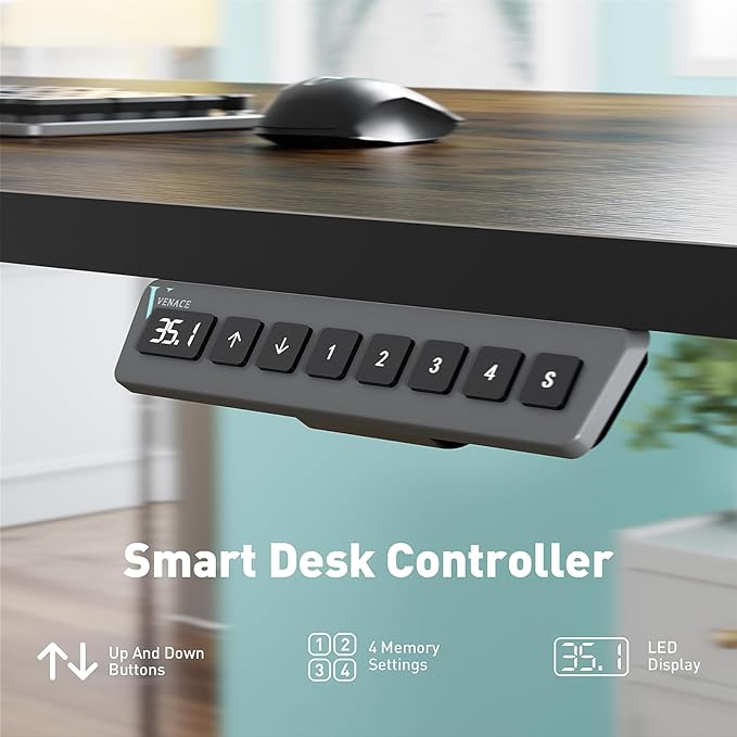 Pro 3 Stages Dual Motor 59 x 30 in Electric Standing Desk with One Piece Desktop, Adjustable Height, Sit to Stand Up Desk for Home Office, Work Study, White Frame & Brown Desktop (2 Packages)