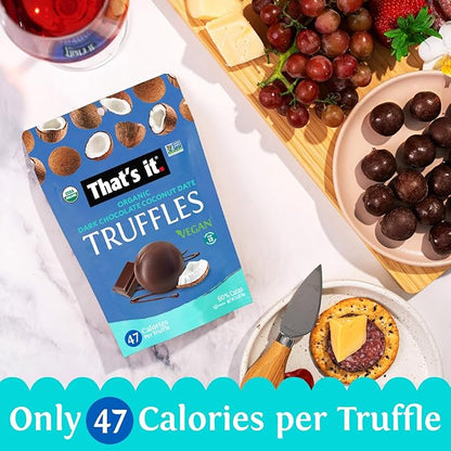 That’s it. Coconut Truffles 3 Pack (3.4 oz Each) | Organic Dark Chocolate Covered Coconut Bites | Plant-Based, Vegan Snack