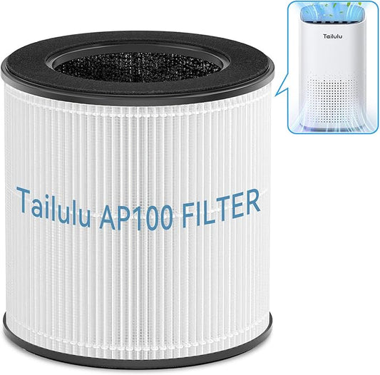Tailulu Official AP100 Air Purifier Replacement Filter, 3-in-1 Air Purifier Filter, True H13 Filter, 1Pack