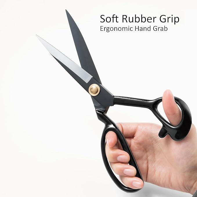 Professional Tailor Scissors 9 Inch for Cutting Fabric Heavy Duty Scissors for Leather Cutting Industrial Sharp Sewing Shears for Home Office Artists Dressmakers