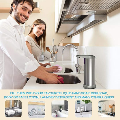 Infrared Automatic Soap Dispenser, Stainless Steel Touchless Soap Dispenser Automatic Dispenser with Waterproof Base for Bathroom Kitchen Hotel