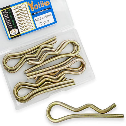 8Pcs Heavy Duty Hitch Pins Clip R Clips Spring Retaining Wire Hair Pins Cotter Pin Strong Spring Tension Large Carter Pin R Clip Large for Trailer Tractors Mower Carts Truck Color zinc M3.5x70