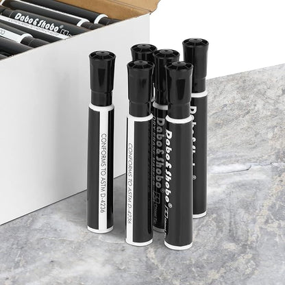 Dabo&Shobo Dry Erase Markers, Bulk Pack Of 72 Count, Low Odor Ink, Chisel Tip, Black Whiteboard Markers Perfect For Writing on Whiteboard, Mirror, Glass For School, Office, Home