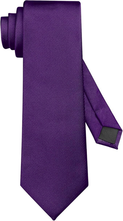 DecTwig Men's Ties Solid Color Formal Neckties 3.15" (8CM) Black Ties For Men
