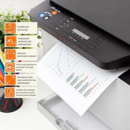 TerraSlate Premium Waterproof Printer Paper, 8 MIL 8.5 x 11 Inches, Durable & Heavy-duty paper (25 Sheets)