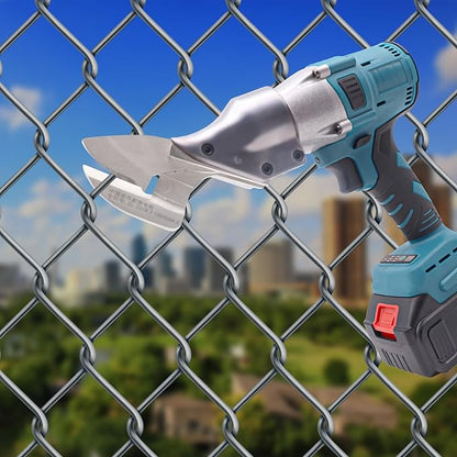 Cordless Electric Metal Shear with 360° Swivel Head – Rechargeable Sheet Metal Cutter Scissors for Steel & Aluminum, Includes 2×1500mAh Batteries & Charger – Blue