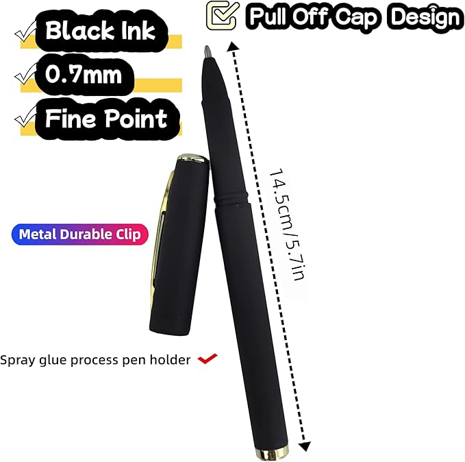 Fengtaiyuan Gel Ink Rollerball Pens, Comfortable Non-Slip Grip, Black Ink, Fine Point, 0.7mm, Writting Smoth, Quick-Drying Ink, 18-Piece Box (07P18)