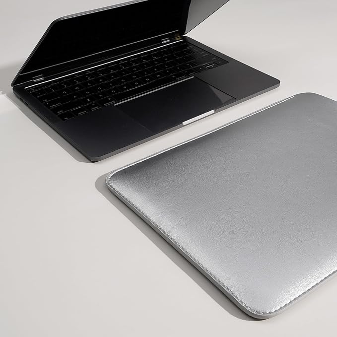 Laptop Sleeve 13 Inch Compatible with 2024 MacBook Air 13 A3113 M3 A2686 M2, New MacBook Pro 13 M2 M1 Color Silver