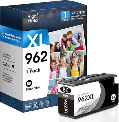 962XL Black Ink Cartridges Compatible for HP 962 Ink Cartridges Works with HP Officejet Pro 9015/9015e 9025/9025e 9020/9020e 9018/9018e 9010/9010e OfficeJet 9012/9012e (1 Black)