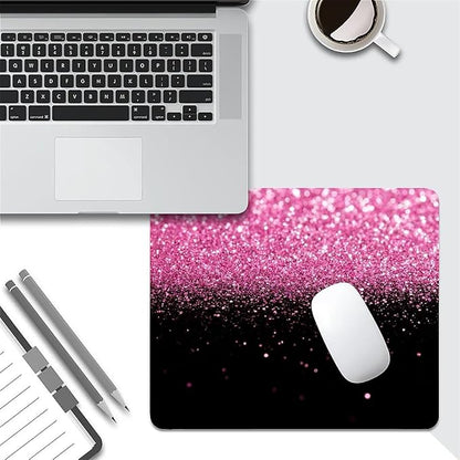 Square Mouse Pad Pink Dream Spot, Personalized Premium-Textured Custom Mouse Mat Design, Washable Mousepad Cloth, Non-Slip Rubber Base Computer Mouse Pads for Wireless Mouse