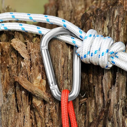 Carabiner Keychain Clip -3" Aluminum Carabiner D Ring, Caribeener Clips, Spring Snap Hook for Keychain Clip