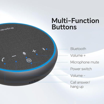 N newline Bluetooth Speakerphone with 360° & 5 Meters (16 Feet) Voice Pickup for Work & Leisure, Pro AI Noise Reduction, High-Efficiency Full-Range Speaker, 12 Hours Battery Life