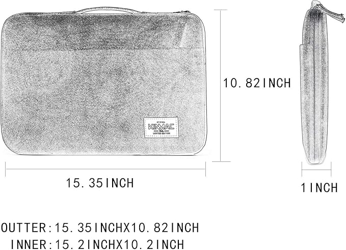Kinmac 360° Protective Laptop Sleeve Case Bag Cover with Handle for MacBook Pro 16 inch,16 inch HP,Lenovo,Dell,ASUS,Acer Ultrabook and Business Laptop (Black Maple)