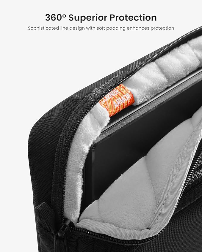 tomtoc 360 Protective Laptop Shoulder Bag compatible with The New Razer Blade Pro 17, HP Envy Laptop 17 Inch, Dell Inspiron 17 3000, ASUS ROG Zephyrus S 17.3 Inch, Notebook Bag with Accessory Pocket