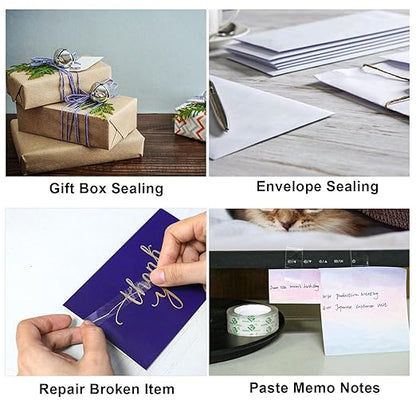 BOMEI PACK 14Rolls Crystal Clear Tape, Transparent Tape Refills for Dispenser, Crafters Tape for Gift Wrapping, Home, School Office Supplies, 3/4Inch x 1000 inch